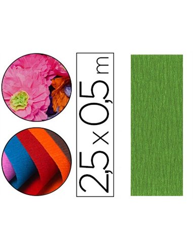 Papier crépon clairefontaine densité crêpage 60% 40g/m2 50cmx2.5m unicolore vert mousse.