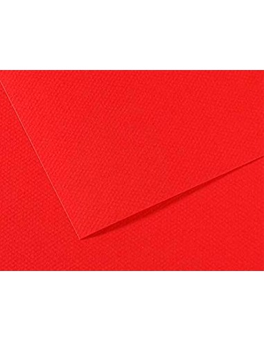 Papier dessin canson feuille mi-teintes n 505 grain        gelatine haute teneur coton   160g 50x65cm unicolore rouge