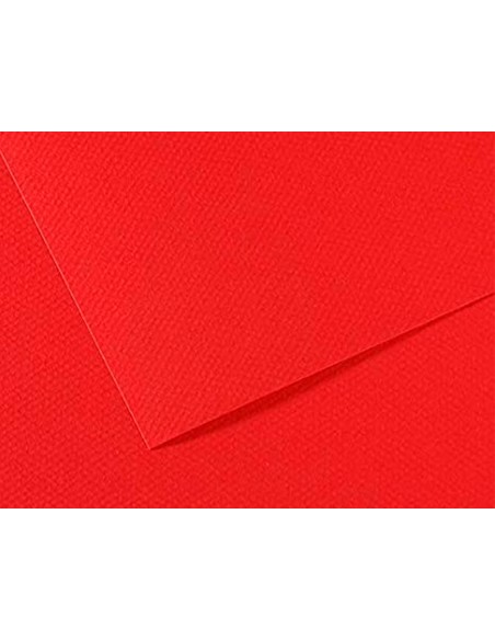 Papier dessin canson feuille mi-teintes n 505 grain        gelatine haute teneur coton   160g 50x65cm unicolore rouge