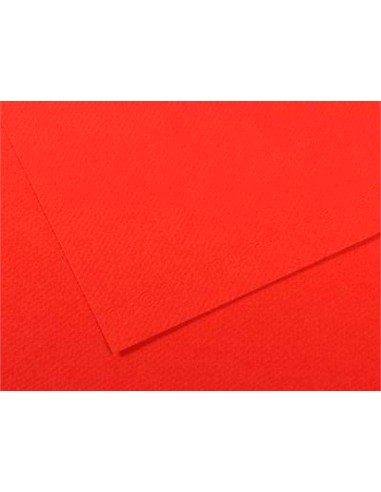 Papier dessin canson feuille mi-teintes n 506 grain gelatine haute teneur coton 160g 50x x65cm unicolore coquelicot