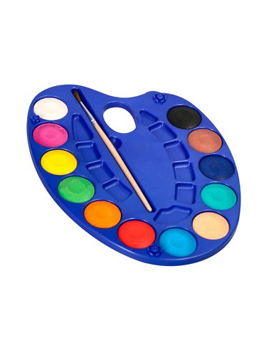 Aquarelle liderpapel avec palette et pinceau inclus 12 coloris assortis.