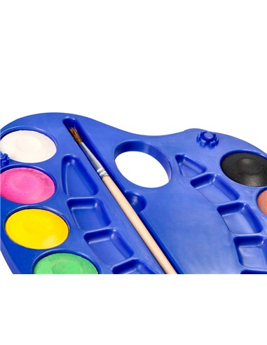 Aquarelle liderpapel avec palette et pinceau inclus 12 coloris assortis.