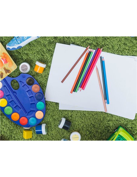 Aquarelle liderpapel avec palette et pinceau inclus 12 coloris assortis.