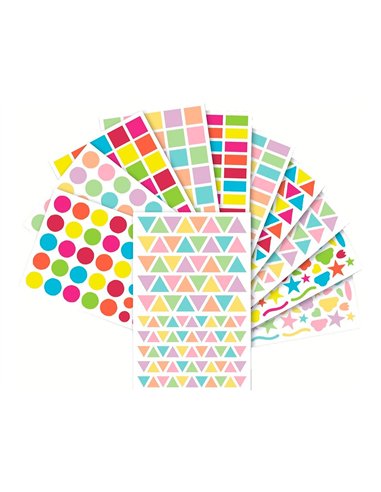 Gommette clairefontaine initial formes g om triques - pack collectivit 20 planches.