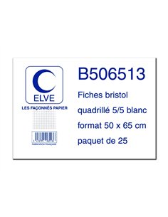 Feuille bristol elve 50x65cm 190g quadrillé 5x5mm.