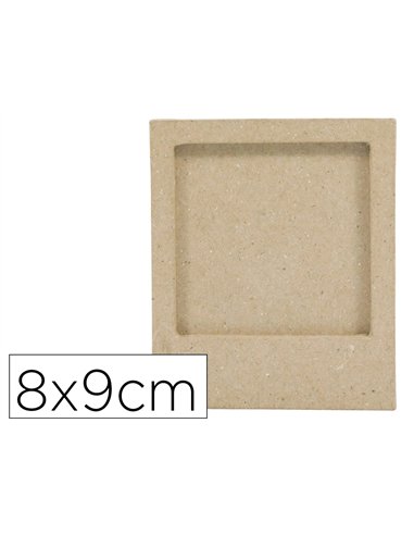 Cadre magnetique decopatch papier mache 8x9cm coloris brun.