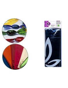 Papier cellophane liderpapel 50x70cm 22g/m2 unicolore bleu brillant sachet 5f.