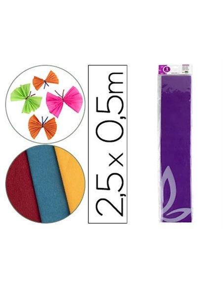 Papier crépon liderpapel 34g/m2 50cmx2.5m unicolore violet.