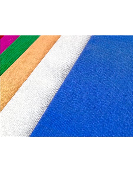 Papier crépon liderpapel 34g/m2 50cmx2.5m unicolore rouge métallisé.