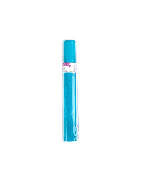 Papier crepon liderpapel rouleau 50cmx2,5m 85gr coloris bleu ciel.