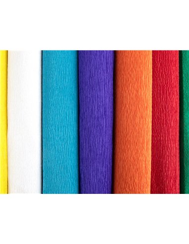 Papier crepon liderpapel rouleau 50cmx2,5m 85gr coloris bleu ciel.