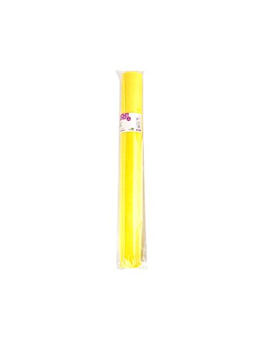 Papier crepon liderpapel rouleau 50cmx2,5m 85gr coloris jaune.
