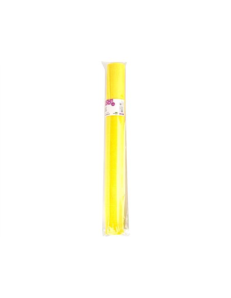 Papier crepon liderpapel rouleau 50cmx2,5m 85gr coloris jaune.