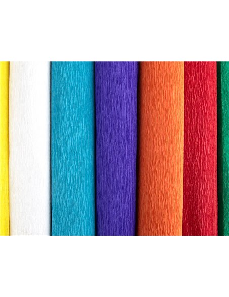 Papier crepon liderpapel rouleau 50cmx2,5m 85gr coloris blanc.