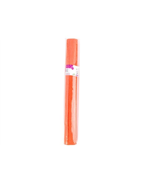 Papier crepon liderpapel rouleau 50cmx2,5m 85gr coloris orange.