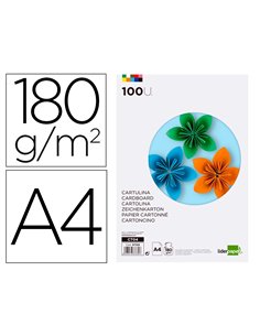 Papier cartonné liderpapel a4 180g/m2 10 coloris assortis paquet 100f.
