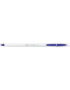 Stylo bille Bic Cristal Up - Pointe 1,2 mm - Encre à base d'huile - Corps blanc - Bleu