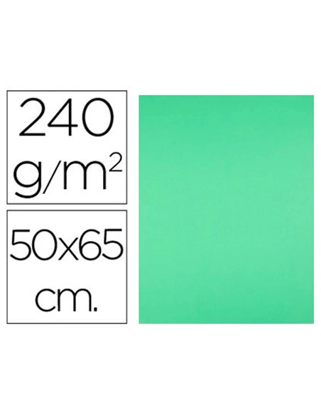 Papier cartonne liderpapel 50x65cm 240gr coloris vert pistache paquet 25 feuilles.