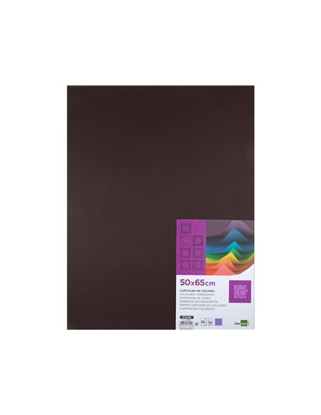Papier cartonne liderpapel 50x65cm 180gr coloris marron paquet 25 feuilles.