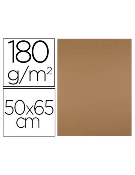 Papier cartonne liderpapel 50x65cm 180gr coloris marron clair paquet 25 feuilles.