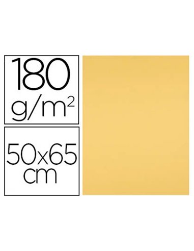 Papier cartonne liderpapel 50x65cm 180gr coloris or paquet 25 feuilles.