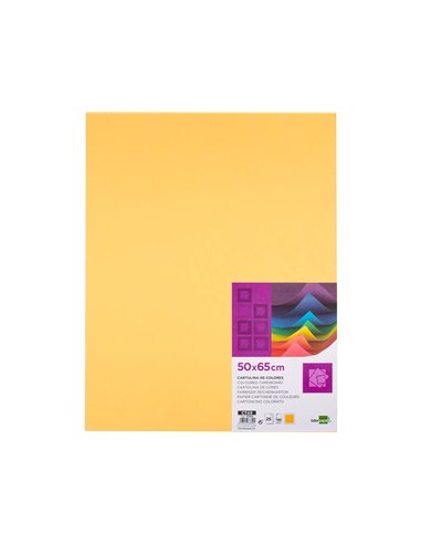 Papier cartonne liderpapel 50x65cm 180gr coloris or paquet 25 feuilles.
