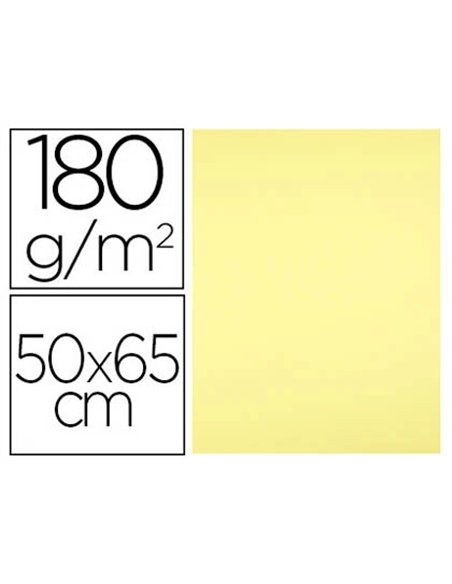 Papier cartonne liderpapel 50x65cm 180gr coloris jaune clair paquet 25 feuilles.