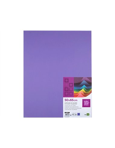 Papier cartonne liderpapel 50x65cm 180gr coloris pourpre paquet 25 feuilles.