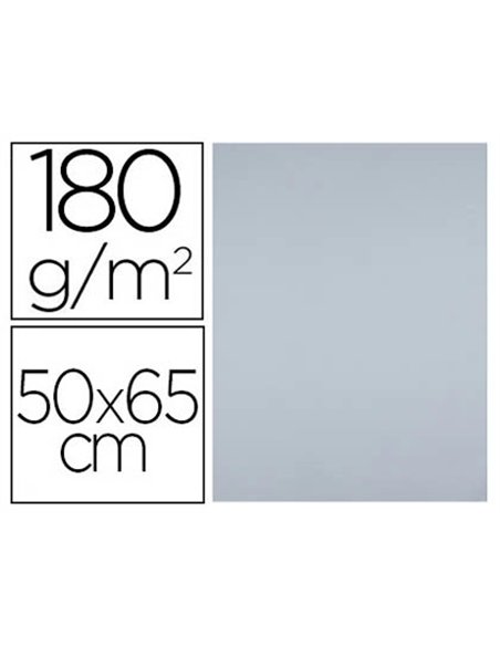 Papier cartonne liderpapel 50x65cm 180gr coloris gris paquet 25 feuilles.