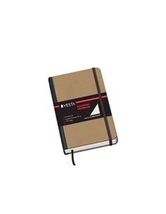 Carnet Dohe en carton à coins arrondis - 96 feuilles de papier crème 80 g/m² - Couverture trois pièces avec dos en tissu - Ferme