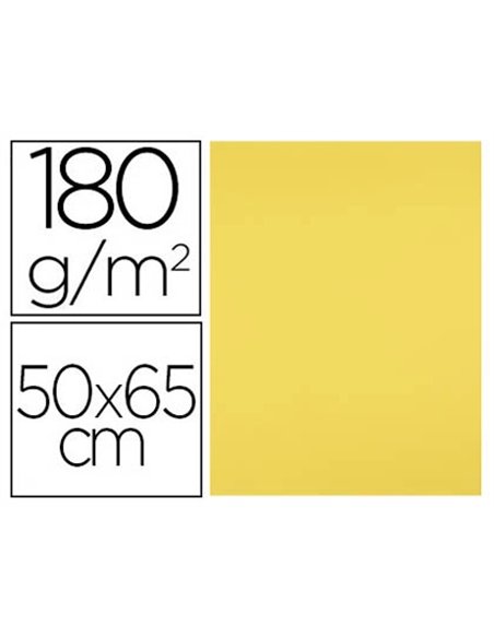 Papier cartonne liderpapel 50x65cm 180gr coloris jaune citron paquet 25 feuilles.