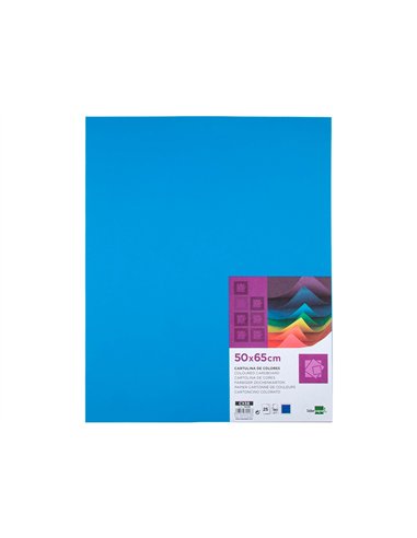 Papier cartonne liderpapel 50x65cm 180gr coloris turquoise paquet 25 feuilles.