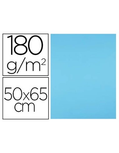 Papier cartonne liderpapel 50x65cm 180gr coloris bleu ciel paquet 25 feuilles.