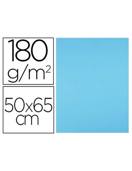 Papier cartonne liderpapel 50x65cm 180gr coloris bleu ciel paquet 25 feuilles.