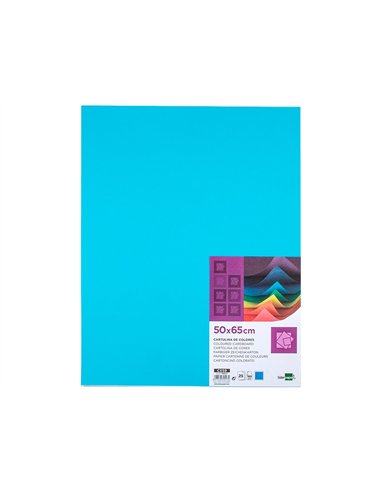 Papier cartonne liderpapel 50x65cm 180gr coloris bleu ciel paquet 25 feuilles.