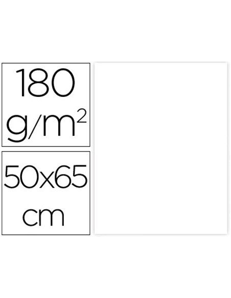 Papier cartonne liderpapel 50x65cm 180gr coloris blanc paquet 25 feuilles.