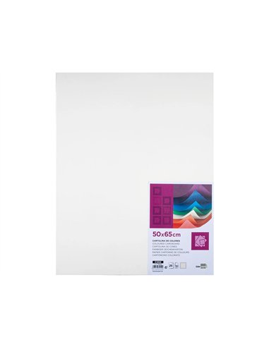 Papier cartonne liderpapel 50x65cm 180gr coloris blanc paquet 25 feuilles.