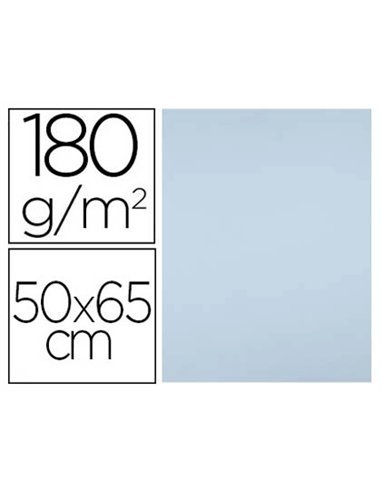 Papier cartonne liderpapel 50x65cm 180gr coloris bleu paquet 25 feuilles.