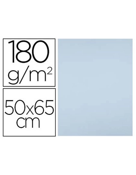 Papier cartonne liderpapel 50x65cm 180gr coloris bleu paquet 25 feuilles.