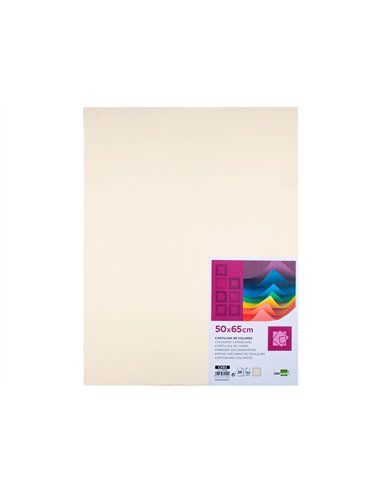 Papier cartonne liderpapel 50x65cm 180gr coloris creme paquet 25 feuilles.