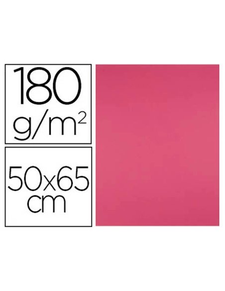 Papier cartonne liderpapel 50x65cm 180gr coloris fuchsia paquet 25 feuilles.