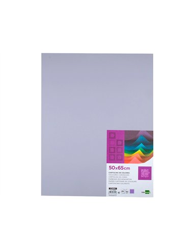 Papier cartonne liderpapel 50x65cm 180gr coloris lilas paquet 25 feuilles.