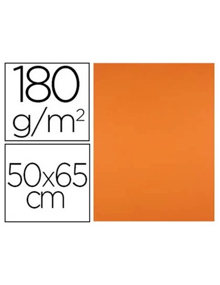 Papier cartonne liderpapel 50x65cm 180gr coloris orange paquet 25 feuilles.