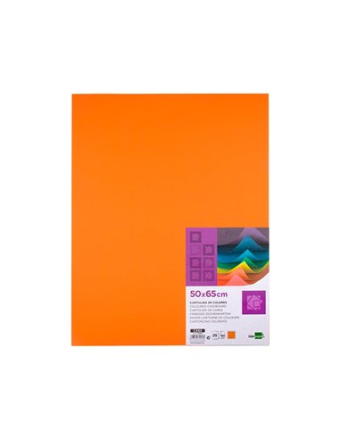 Papier cartonne liderpapel 50x65cm 180gr coloris orange paquet 25 feuilles.