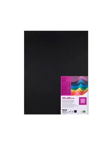 Papier cartonne liderpapel 50x65cm 180gr coloris noir paquet 25 feuilles.