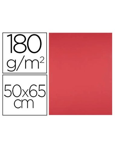 Papier cartonne liderpapel 50x65cm 180gr coloris rouge paquet 25 feuilles.