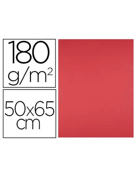 Papier cartonne liderpapel 50x65cm 180gr coloris rouge paquet 25 feuilles.