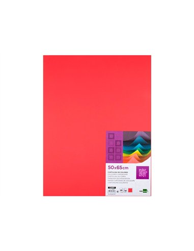 Papier cartonne liderpapel 50x65cm 180gr coloris rouge paquet 25 feuilles.