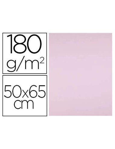 Papier cartonne liderpapel 50x65cm 180gr coloris rose paquet 25 feuilles.