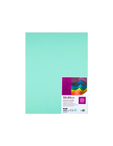Papier cartonne liderpapel 50x65cm 180gr coloris vert paquet 25 feuilles.